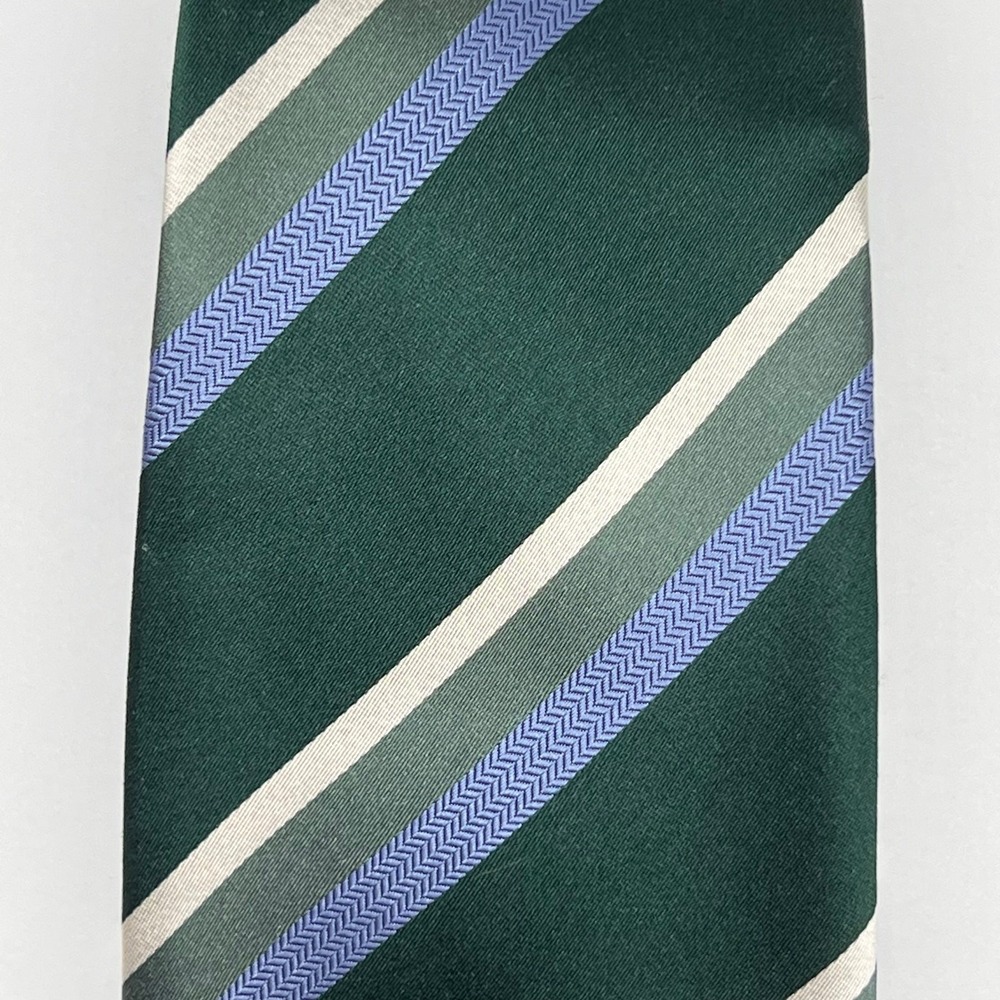 Banana Republic Repp Men's Tie 58" Long - Green Blue Silk Necktie
